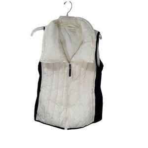 Calvin Klein Performance women’s cream black puffer vest size Medium #39-1859